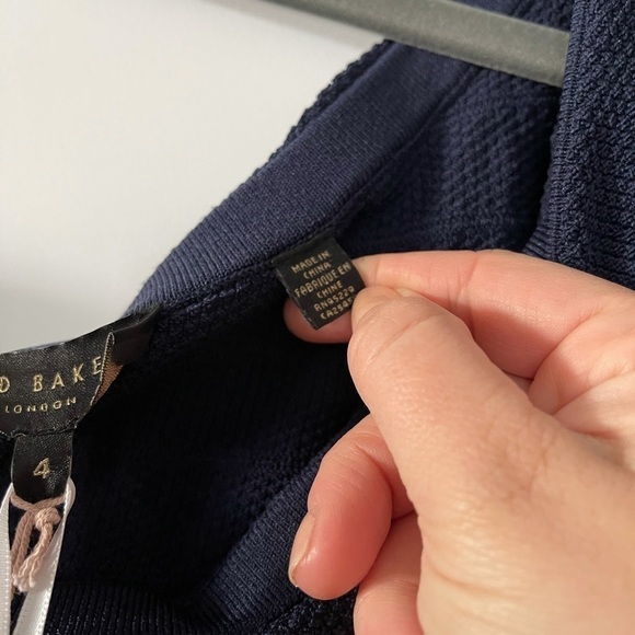 Ted Baker Navy Streena One-shoulder Knit Dress - Picture 7 of 9